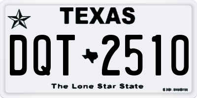 TX license plate DQT2510