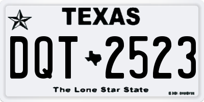 TX license plate DQT2523