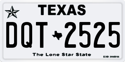 TX license plate DQT2525