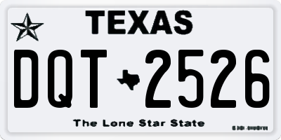 TX license plate DQT2526