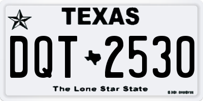 TX license plate DQT2530