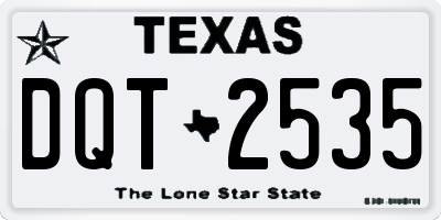 TX license plate DQT2535