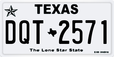 TX license plate DQT2571
