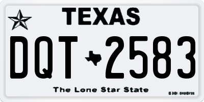 TX license plate DQT2583