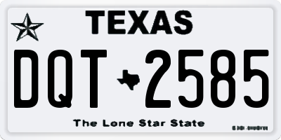 TX license plate DQT2585
