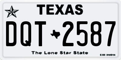 TX license plate DQT2587