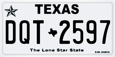 TX license plate DQT2597