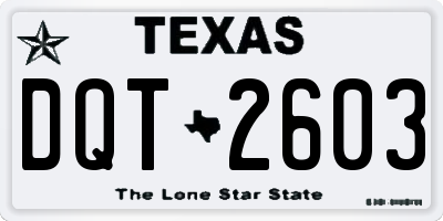 TX license plate DQT2603