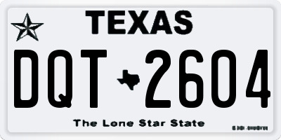 TX license plate DQT2604
