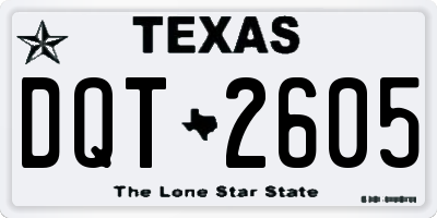 TX license plate DQT2605