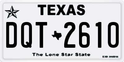 TX license plate DQT2610