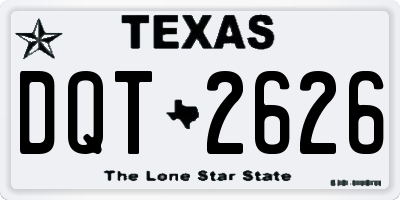 TX license plate DQT2626