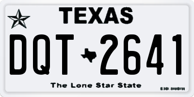 TX license plate DQT2641