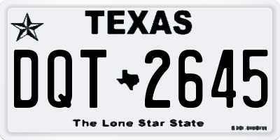 TX license plate DQT2645