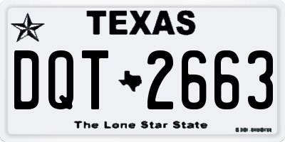 TX license plate DQT2663