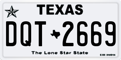 TX license plate DQT2669