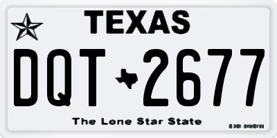 TX license plate DQT2677