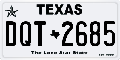 TX license plate DQT2685