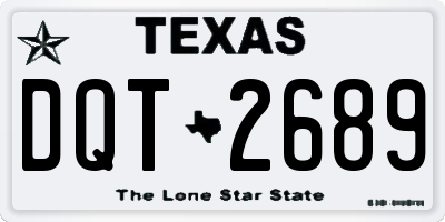 TX license plate DQT2689