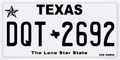 TX license plate DQT2692