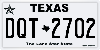 TX license plate DQT2702
