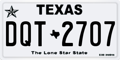 TX license plate DQT2707