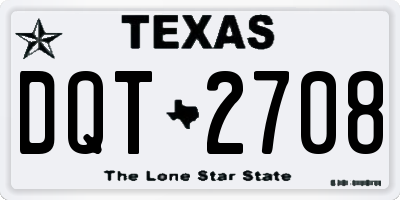 TX license plate DQT2708