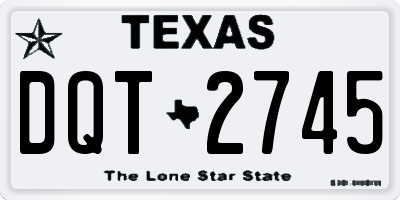 TX license plate DQT2745