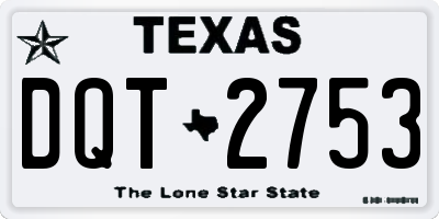 TX license plate DQT2753