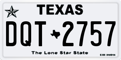 TX license plate DQT2757