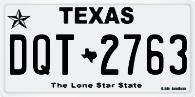 TX license plate DQT2763