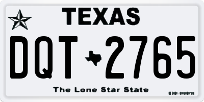 TX license plate DQT2765