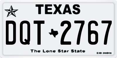 TX license plate DQT2767