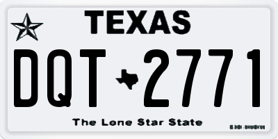 TX license plate DQT2771