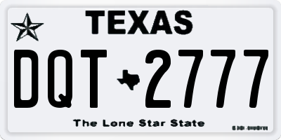 TX license plate DQT2777
