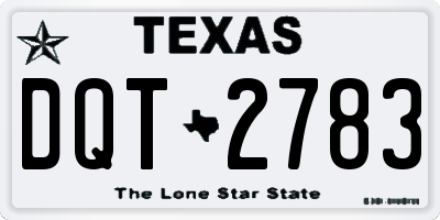 TX license plate DQT2783