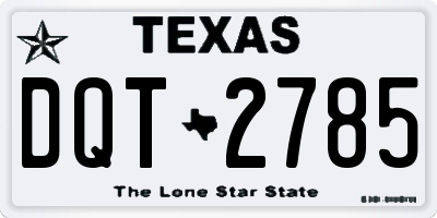 TX license plate DQT2785
