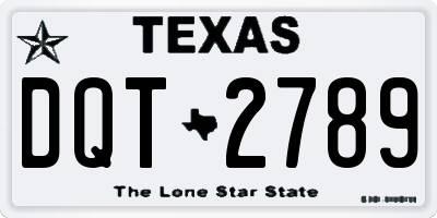 TX license plate DQT2789