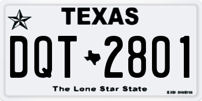 TX license plate DQT2801