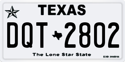 TX license plate DQT2802