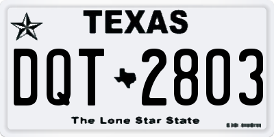 TX license plate DQT2803