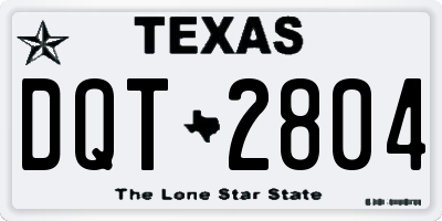 TX license plate DQT2804