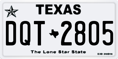 TX license plate DQT2805