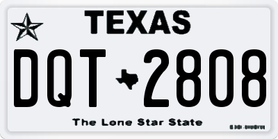 TX license plate DQT2808