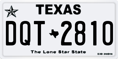 TX license plate DQT2810