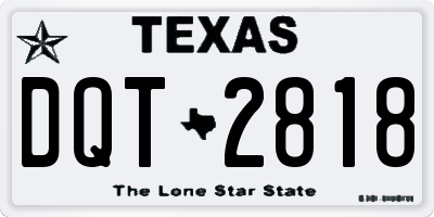 TX license plate DQT2818