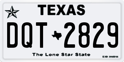 TX license plate DQT2829