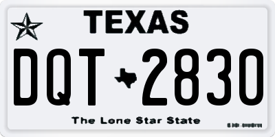 TX license plate DQT2830