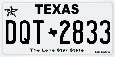 TX license plate DQT2833