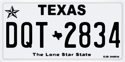 TX license plate DQT2834